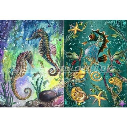 Full Square Diamond 5D DIY Diamond Painting animals Seahorse mosaic patterns bead Embroidery Cross Stitch Home Decor Gift FG1364