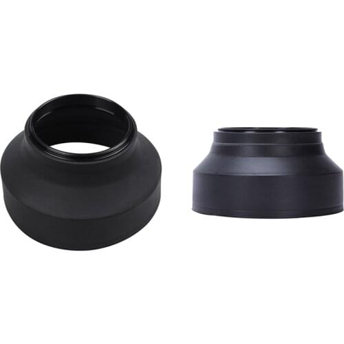 2 Pcs Black Rubber Lens Hood for DSLR Camera, 58mm & 67mm