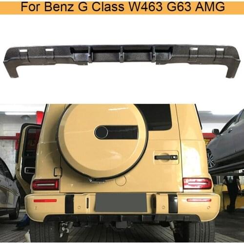 Car Rear Bumper Diffuser Lip Spoiler For Mercedes-Benz G Class W463 G63 AMG 2019 Car Spoiler Diffuser Carbon Fiber