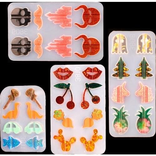 DIY Cartoon Straw Accessories Crystal Epoxy Resin Mold Fruit Animal Creative Straw Decoration Buckle Silicone Mold