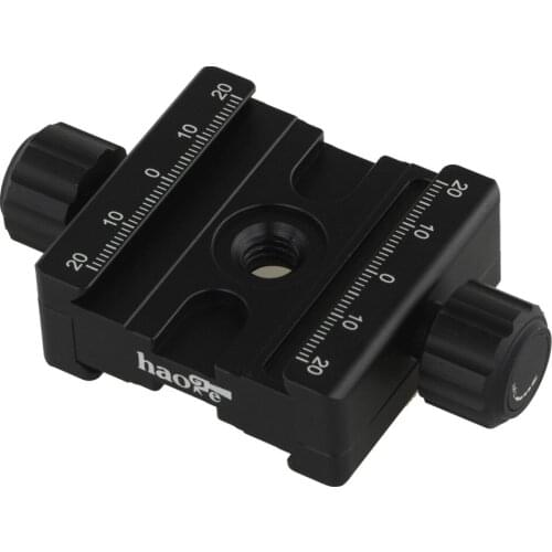 Haoge CP-50BII 50mm Subtend Double Dual Quick Release Clamp for Arca Swiss RRS Benro Rail Plate Nodal Slide