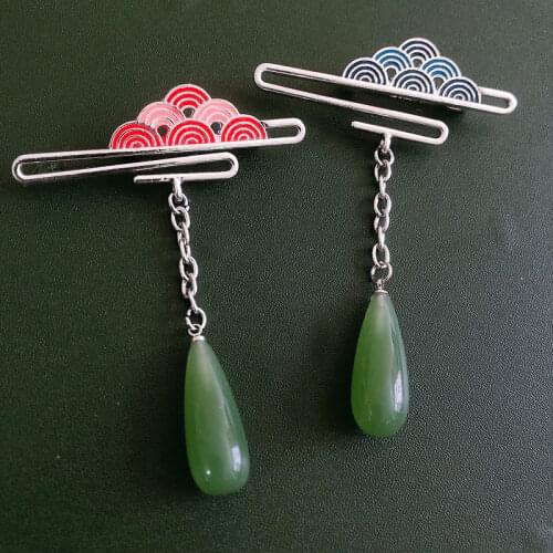 Muylinda fashion chinese auspicious cloud jade pendant ladies brooch clothes dress shirt women banquet decoration accessories