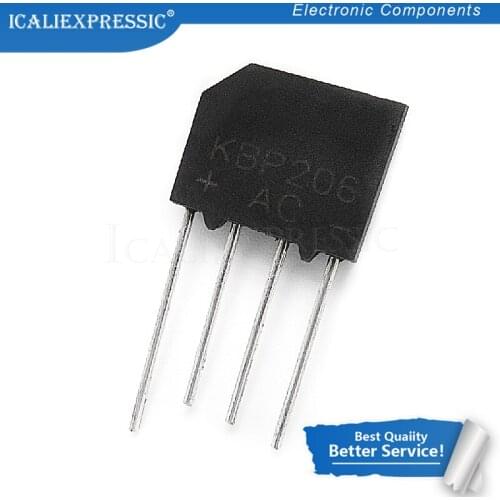 10PCS KBP206 DIP-4 KBP206G DIP DIP4 Bridge Rectifier 2A 600V new and original IC