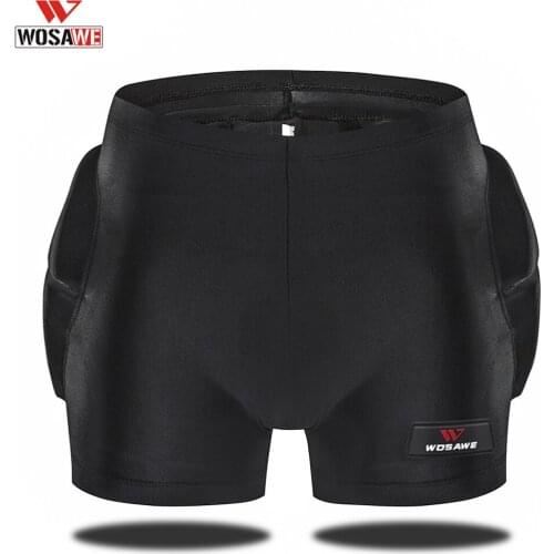 WOSAWE Motorcycle Shorts Skiing Skating Shorts Thick Protective Pad Ski Roller Snowboard Hip Butt Protection Skateboarding Short