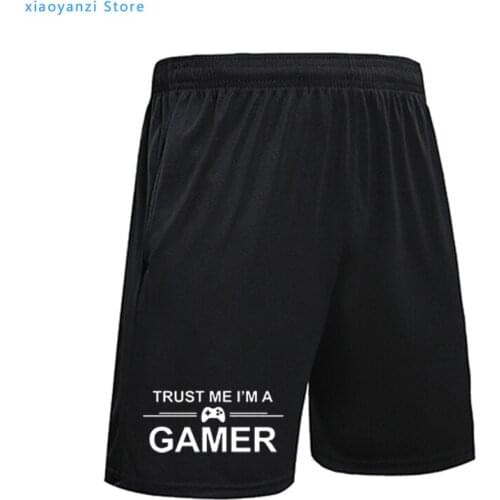 Trust me I'm a gamer funny printed mens Sports Shorts computer geek Sweatpants homme DIY Fitness Running Pants OU-27-4304