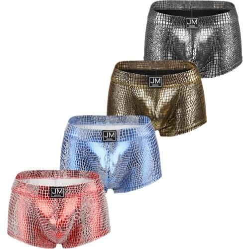 Heren boxershort new PU leather snake scorpion pattern ropa interior gay jockmail underwear men 5PCS ropa interior hombre bragas