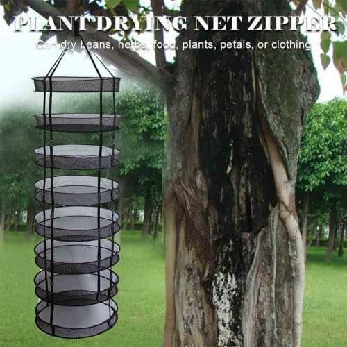 4/6/8 Layer Clothes Hanging Drying Rack Steel Rings Mesh Foldable Detachable Hanging Basket Drying Net Rack For Outdoor Camping