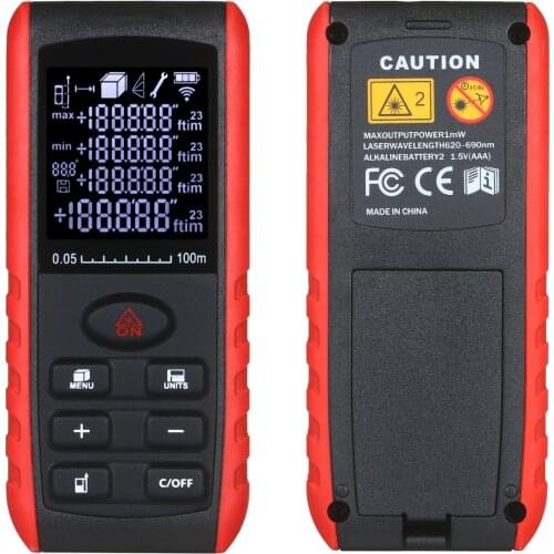 Handheld Digital Laser Distance Meter Diastimeter Laser Distance Measuring Instrument Range Finder Area Volume Measurement 100M