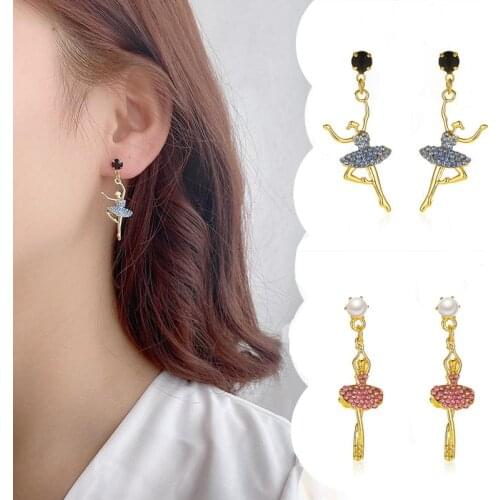 Ballet Girl Earrings for Women Hypoallergeni Long Cute Dancing Girl Unusual Earrings Trendy 2020 New Lady Korea Fashion Jewelry