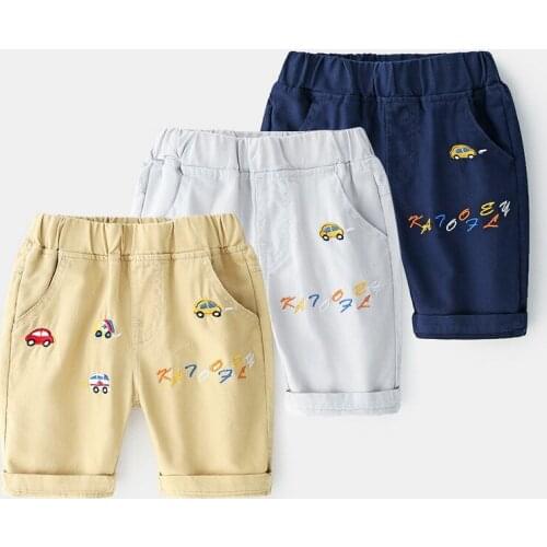 Kids Summer Shorts Children Pants Boys Shorts Cartoon Car Shorts For Boys Elastic Waist Casual Boys Kids Shorts