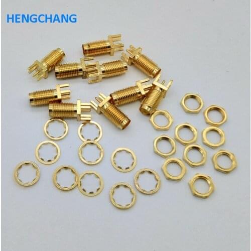 SMA Female Connector SMA Female Jack with Nut gasket SMA RF Coax Connector PCB Mount 10pcs/lot