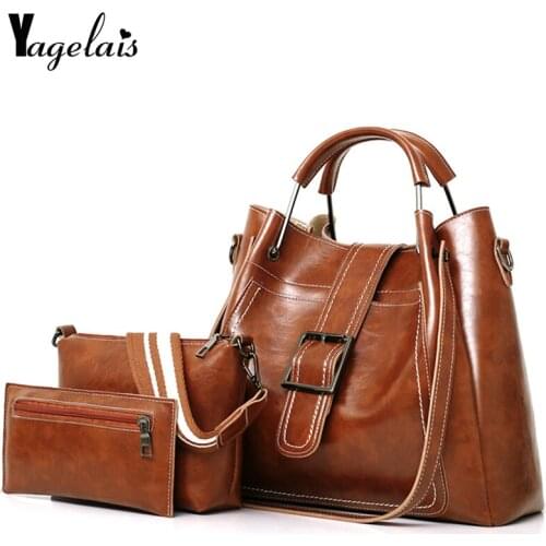 New Large Capacity Composite Bag Women Shoulder Bags Messenger Bright Leather Handbag Soft Crossbody Fashion Ladies Simple Tote