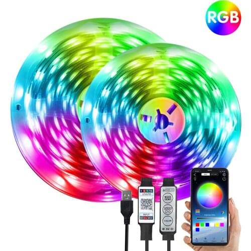 RGB 2835 LED Strips Light Bluetooth APP Control Sync Music 3 Key Flexible Tape Decoration BackLight Lamp Night Luminous String