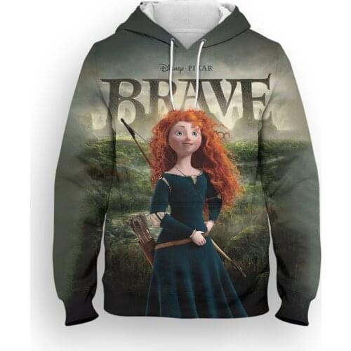 Hoodies Women Disney Brave 3D Printed Cartoon Anime Boy Girl Kids Sweatshirt Spring Long Sleeve Mens Tracksuit