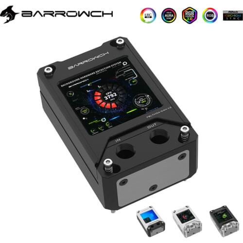 BARROWCH CPU Water Cooler For AMD,AM3,AM4,With Temperature Monitor Display Screen Block,HDMI-Compatible Interface,FBLTHDA-04N/P