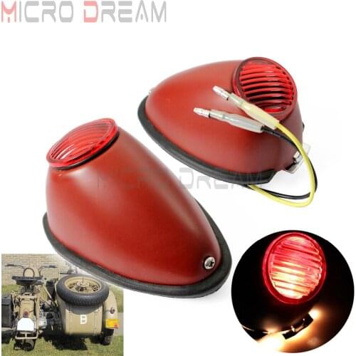 1 Pair Motorcycle Rear Brake Fender Mount Tail Lights For BMW KS750 K750 R66 R71 M1S M72 Wehrmacht BW40 Ural Sidecar Taillamps