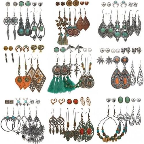6 Pairs Yayi Jewelry Fashion BOHO for Women Gold Silver Colore Dance Party Special Girl Gifts Personality Tassel Earrings