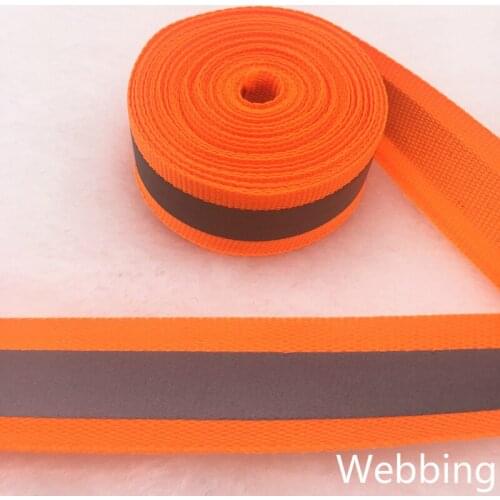 Webbing 10mm orange 50m/roll 1 roll safety Oxford reflective fabric sewn on fabric tape belt vest webbing as a warning
