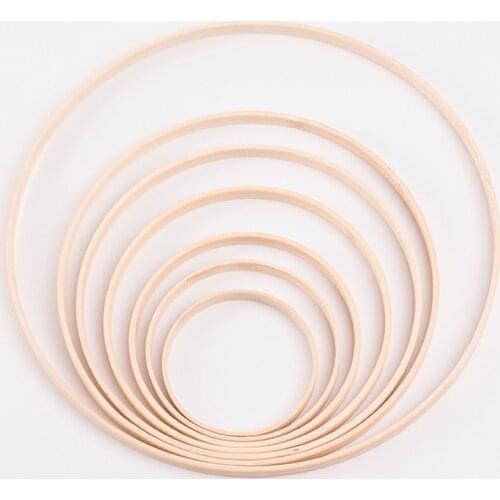 1pcs wooden round bamboo circle handmade diy crafts home garland garden plant decoration pendant