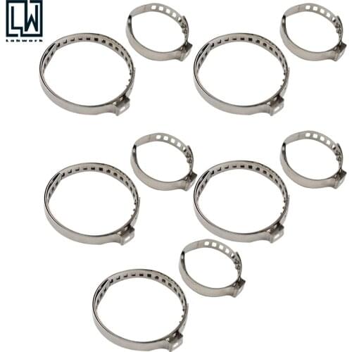 10 Pcs Universal Adjustable Axle CV Joint Boot Crimp Clamps Large&Small Kits