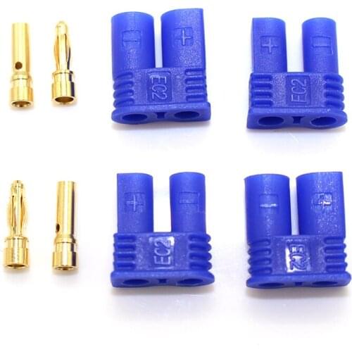 100 Pairs/Lot EC2 Banana Plug Bullet Connector Female+Male for RC Part