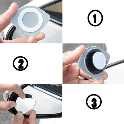 2pcs 360 Degree HD Blind Spot Mirror Frameless Fan-Shaped Car Adjustable Car Rear View Mirror Extra Wide Angle Rearview Mirror