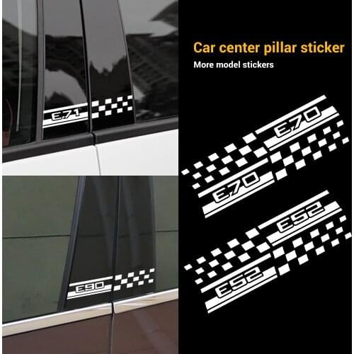 2PCS Reflectve Car Window B Pillar Decor Sticker for BMW E28 E30 E34 E39 E46 E52 E53E60 E61 E62 E71 E83 E87 E90 E92 X1 X2 X4 X6