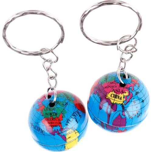 2 Pcs World Travel Adventurer Key Ring World Map Globe Keychain Jewelry Earth Globe Art Pendant Keychains Gift
