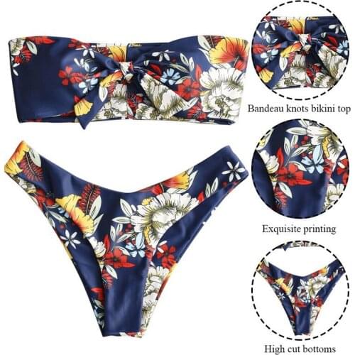 2 pc bikini 2020 push up swimwear women high waist swimsuit print bathing suit maio feminino praia High elasticity beach wear