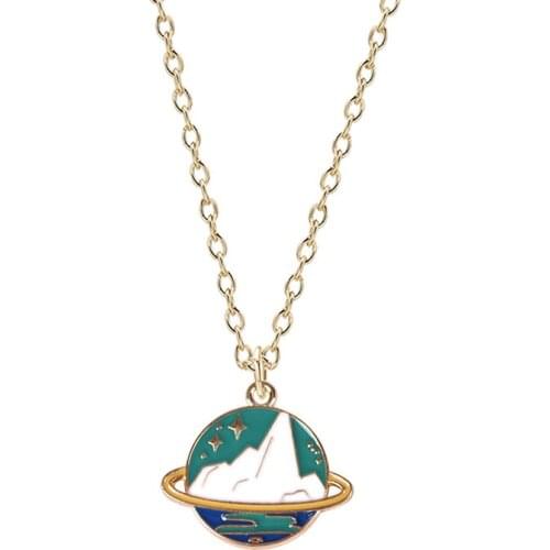 2020 Fashion Ladies Necklace Alloy Ladies Round Pendant Elegant Clavicle Chain Chinese Style Retro Enamel Exquisite Jewelry Gift