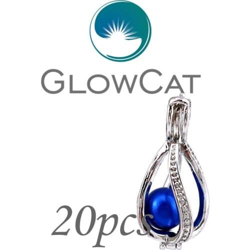 20x KK643 Silver Geometry Twist Beads Cage Essential Oil Diffuser Aromatherapy Pearl Cage Locket Pendant Jewelry Making