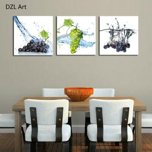 3 Panels Purple and green grapes Painting Canvas Wall Art Picture Home Decoration Living Room Canvas Print Modern Painting