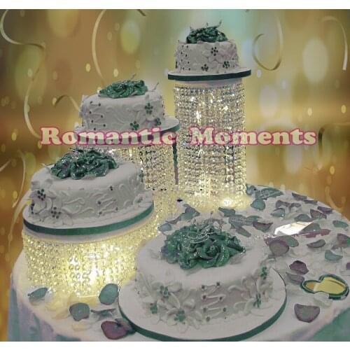 3pcs/lot Wedding Cake Stand Crystal cake holder Round Crystal cake stand wedding centerpiece