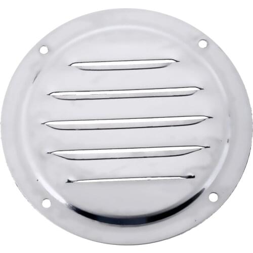 4-Inch 100mm Stainless Steel Air Hose Thru Venting Panel - 5 Slots Round Louvered Vent Cover Grille for Marine Yacht RV Caravan