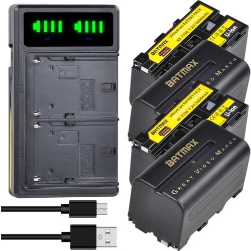 4Pc 5200mAh NP-F750 NP-F770 Li-ion Battery + LCD Dual USB Charger for Yongnuo YN300 III YN-300 III Camera Photo LED Video Light