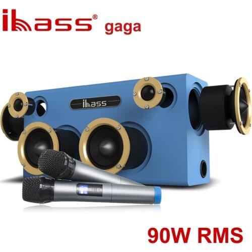 IBASS GaGa 90W High Power Wooden Bluetooth Speaker Audio Lossless Sound Quality Compatible Coaxial USB Home Car Outdoor Music