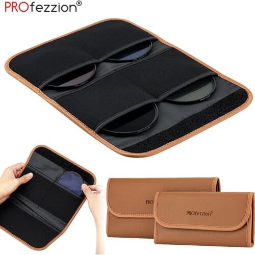 Retro Filters Wallet 4 Pockets Soft Foldout Lenses Filters Bag with Microfiber Cleaning Cloth Camera Accessories ND UV CPL RI