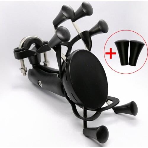 Motorcycle Bicycle Handlebar Bar Mount Cell Phone Holder Stand Rail Mount Mobile Device Holder for 4-6 Inch Screen Smart Phones