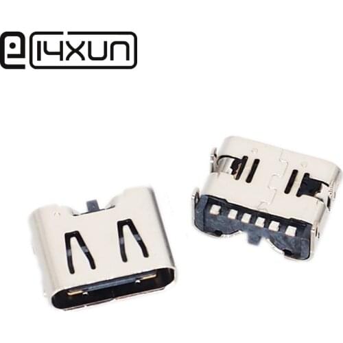 EClyxun 2pcs TYPE C 6Pin SMD Female jack High Current Fast USB 3.1 with 4 Fixed Pins Diy Welded Connector