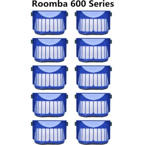 10pcs Accessories Hepa Filter For Irobot Roomba 600 621 630 640 650 660 670 680 690 Roomba600 Robotic Vacuum Cleaner Spare Part