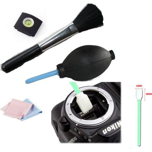 Foleto 5 In 1 spirit hot shoe Lens brush Cleaning Kit Camera Pen Cleaning Pen/Cloth Lens Air Blower for canon nikon sony pentax