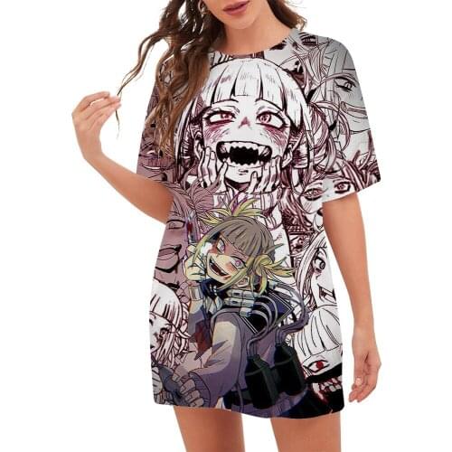 Anime Boku No Hero Academia Himiko Toga T Shirt 3D Printed Fashion Women Short Sleeve Loose Tee Shirt Harajuku Female Clothing