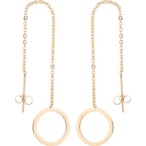 Geometrical Long Chain Triangle Square Circle Tassel Earrings for Women Girls Gothic Line Earring Jewelry Nightclub Jewelry