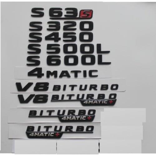 Gloss Black For Mercedes Benz W221 W222 S63 S63s S65 AMG S400L S500 S500L S600L S560 S680 4MATIC Trunk Rear Star Emblems Badges