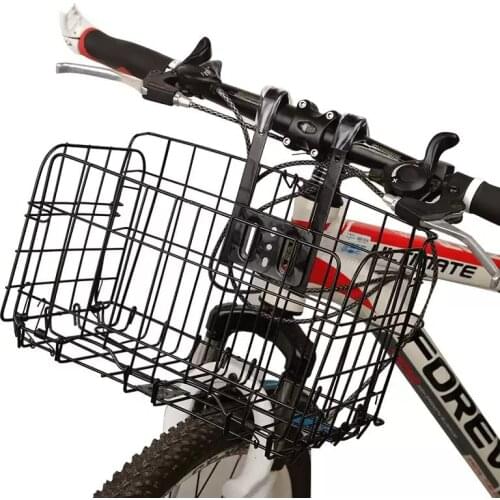 MTB Mountain Bike Cycling Bicycle Front Foldable Basket Riding Rear Pannier Quick Release Shopping Iron Casing Cycle Luggage Bag