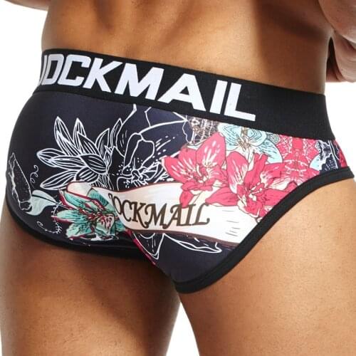 JOCKMAIL print Low Waist Sexy Men Underwear Briefs cuecas Gay Penis Pouch slip homme Gay Men Underwear Breathable Male panties