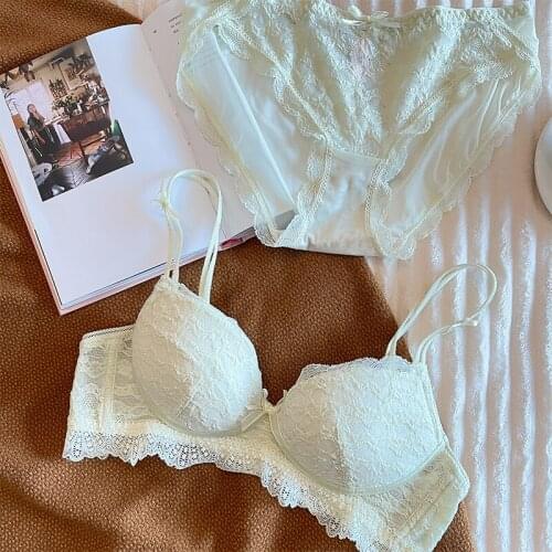 Sexy bra set gathering non-wire underwear upper collection breast and anti-sagging bralette large size women lingerie panty