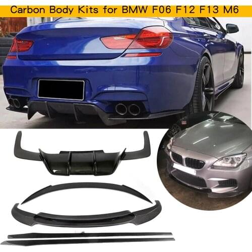 Carbon Fiber Body Kits For BMW M6 F06 F12 F13 M6 2013 - 2018 Front Bumper Lip Rear Bumper Diffuser Rear Trunk Spoiler Side Skirt
