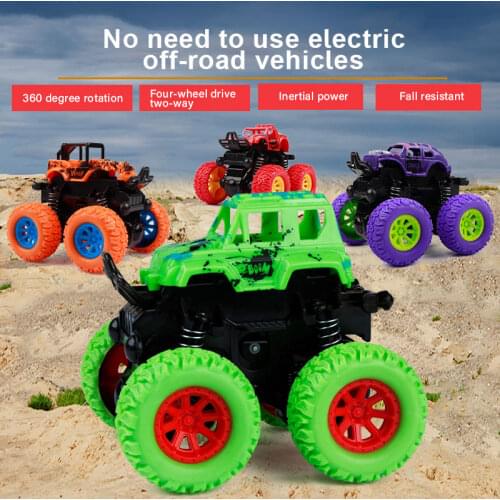 Green Kids Cars Toys Monster Truck Inertia SUV Friction Power Vehicles Baby Boys Super Cars Blaze Truck Children Gift Toys