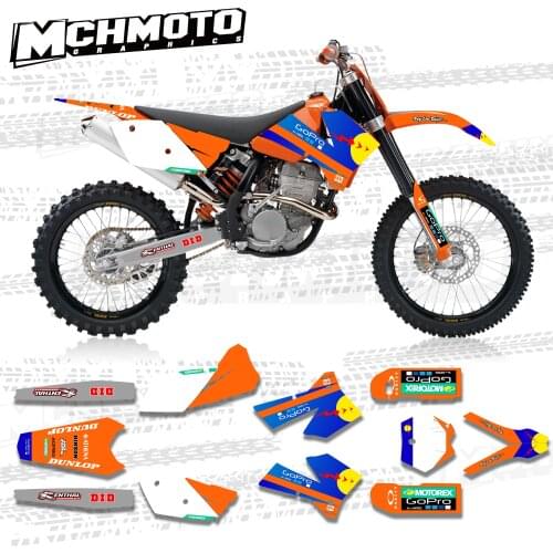 MCHMFG For KTM 125 200 250 300 400 450 525 540 EXC 2005 2006 2007 Full Graphics Decals Stickers Kit Custom Number Name Stickers